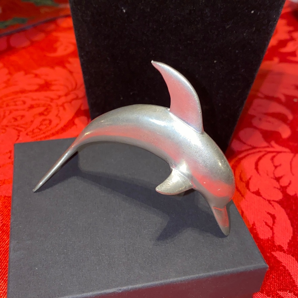 Hand Crafted Low Country Pewter Dolphin Figurine
